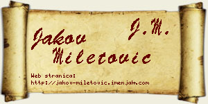 Jakov Miletović vizit kartica